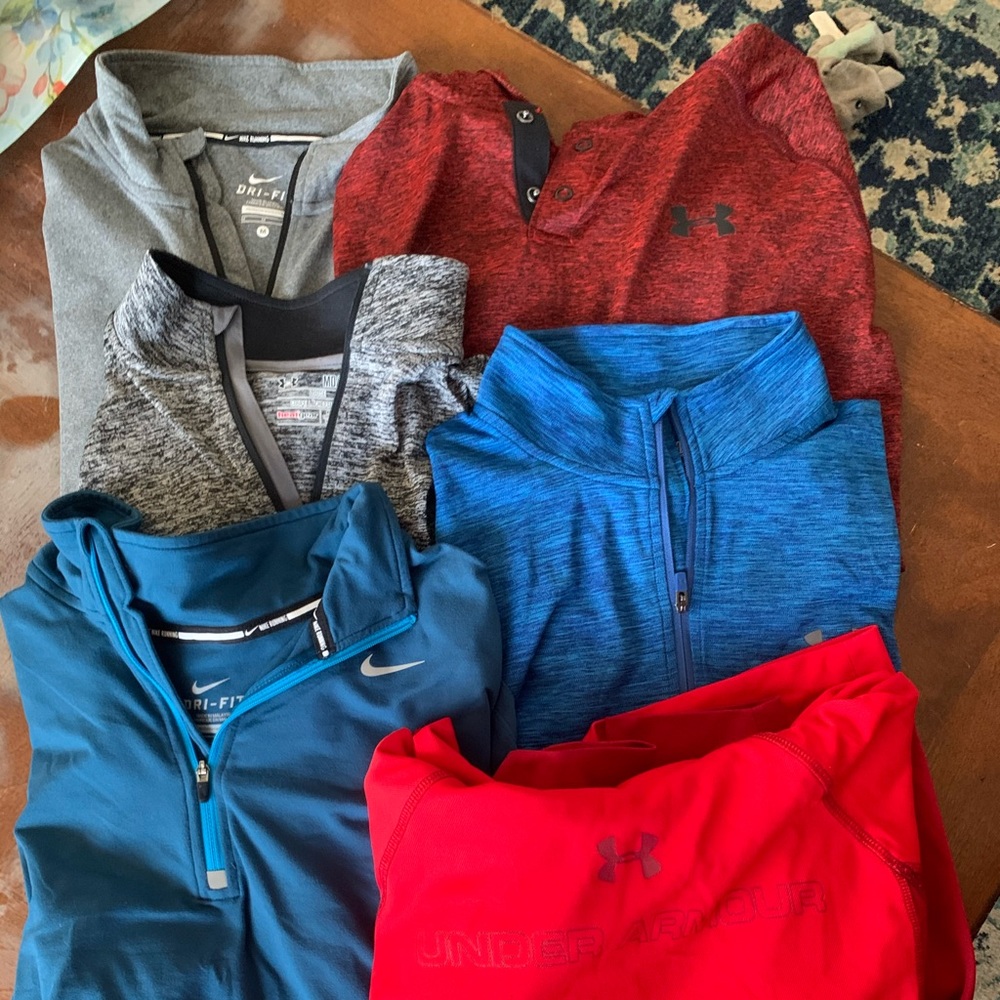 Lot of Under Armour/Nike long sleeve pullovers